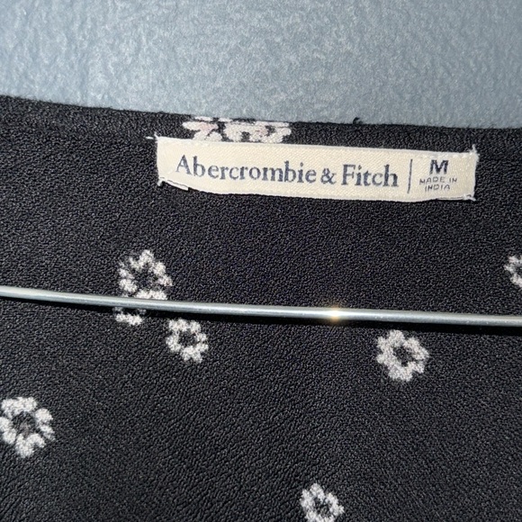 ABERCROMBIE & FITCH BLACK LONG TIE DRESS WITH FLORAL PRINT MEDIUM HIGH LOW - Picture 4 of 5